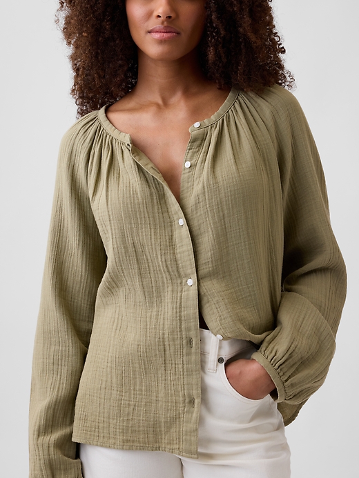 Image number 4 showing, Oversized Gauze Top