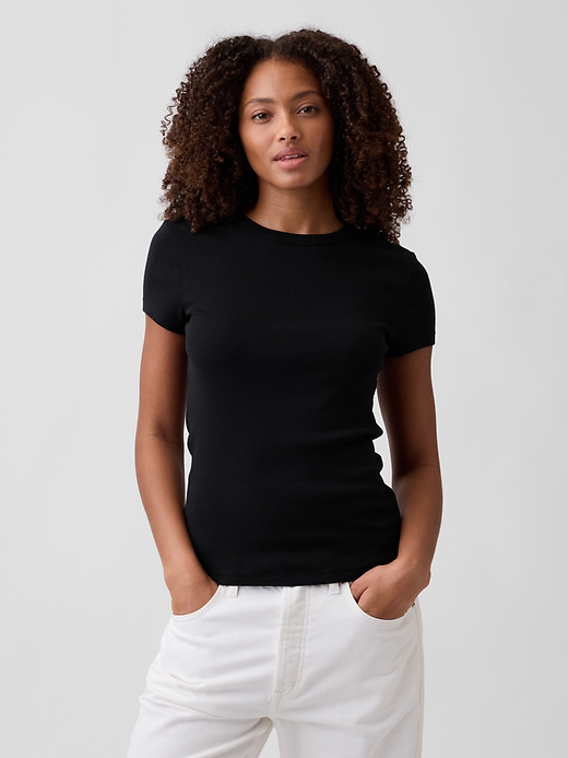 Image number 1 showing, Modern Ribbed Crewneck T-Shirt