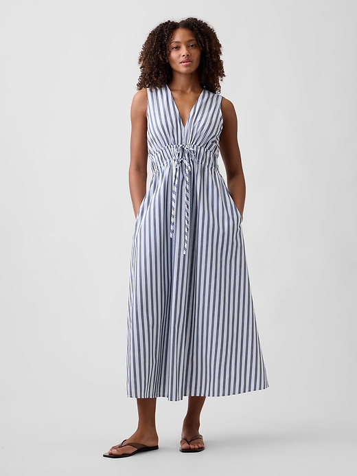 Image number 1 showing, Sleeveless Tie-Front Maxi Dress