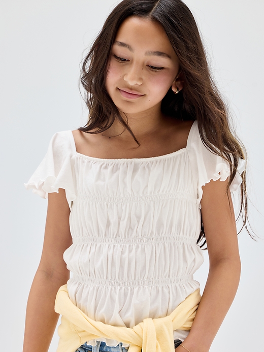 Kids Smocked Flutter Sleeve Top | Gap Factory
