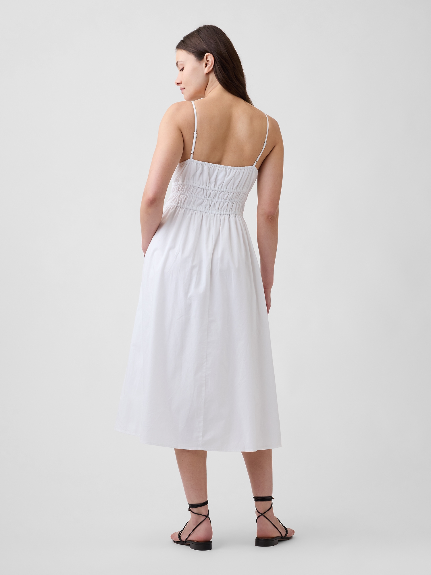 Smocked Tie-Front Midi Dress | Gap Factory