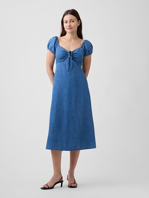 Image number 1 showing, Puff Sleeve Midi Dress