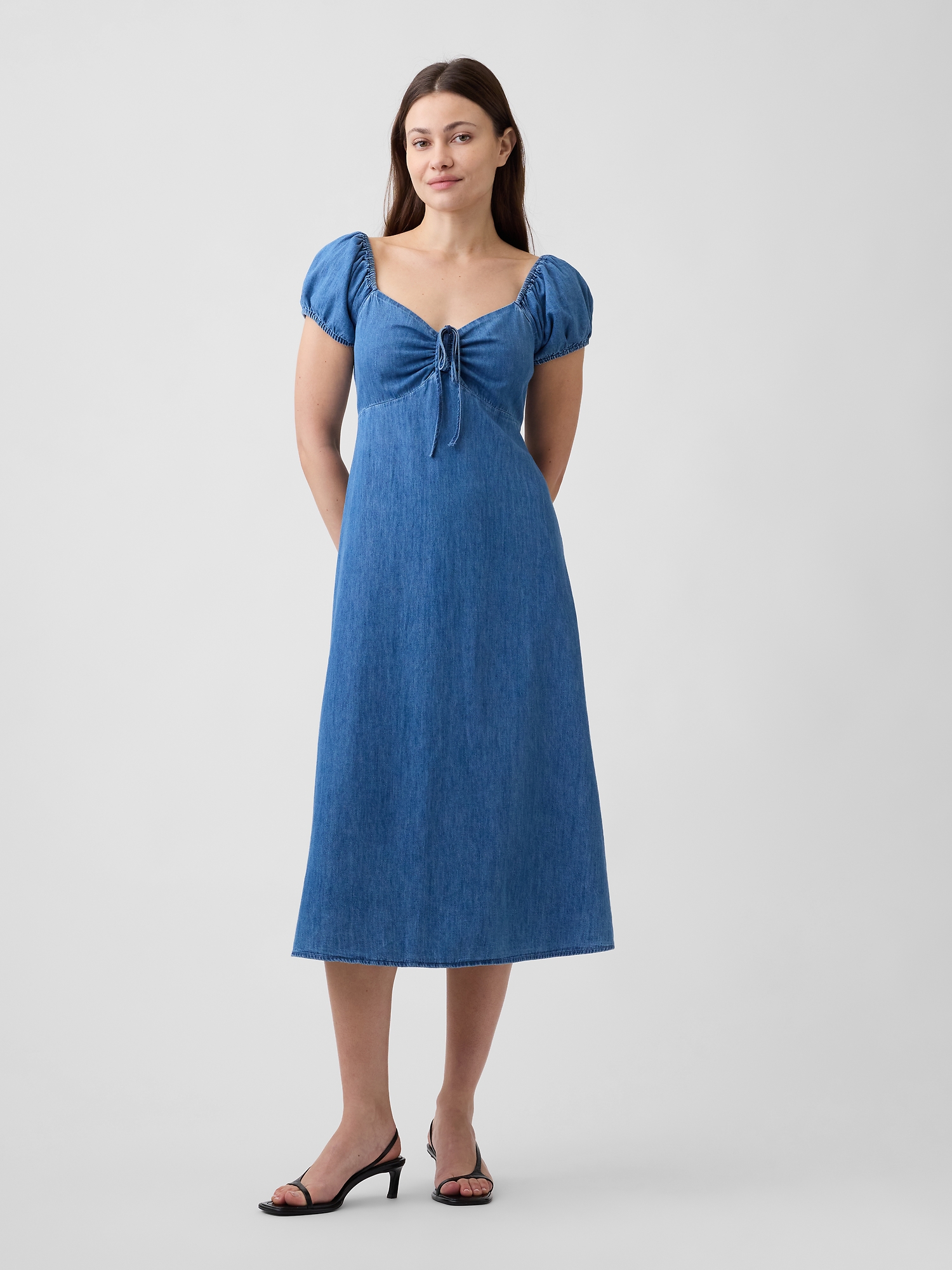 Puff Sleeve Midi Dress | Gap Factory