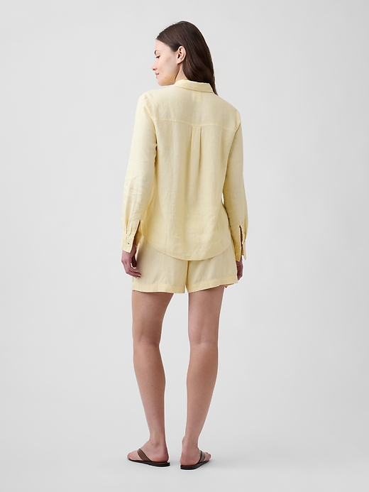 Image number 4 showing, 4" Pull-On Linen-Blend Shorts
