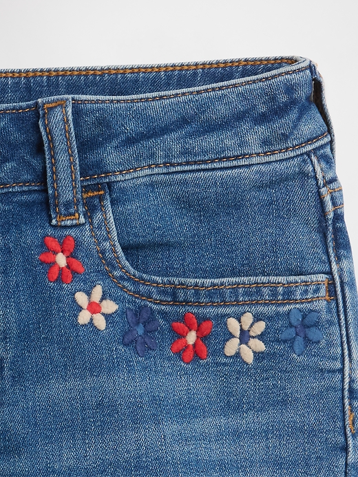 Kids High Rise Embroidered Denim Shorts | Gap Factory