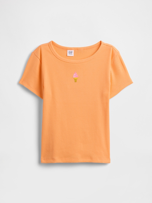 Image number 1 showing, Kids Ribbed Crewneck T-Shirt