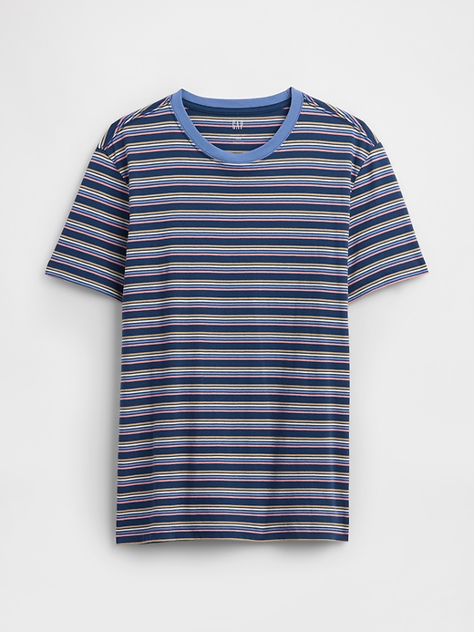 L'image numéro 5 présente T-shirt ras du cou doux de tous les jours à rayures
