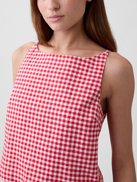 Image number 4 showing, Linen-Blend Apron Top