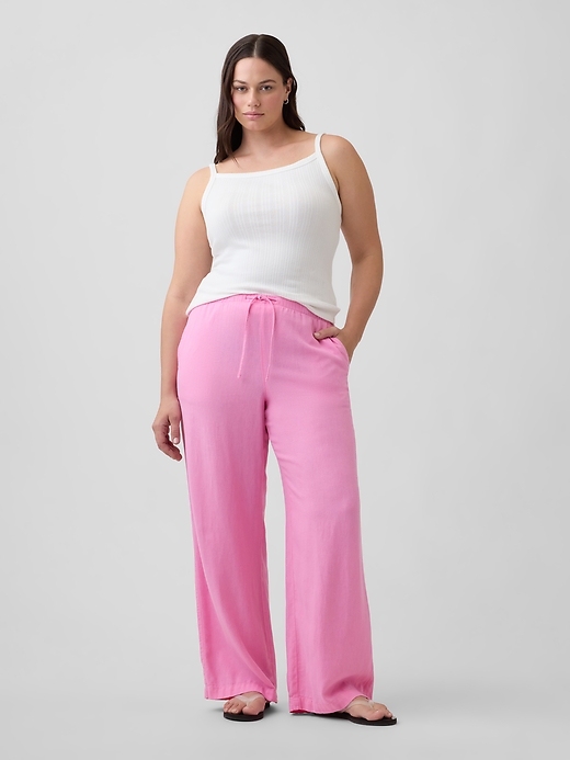 Image number 5 showing, Relaxed Linen-Blend Wide-Leg Pants