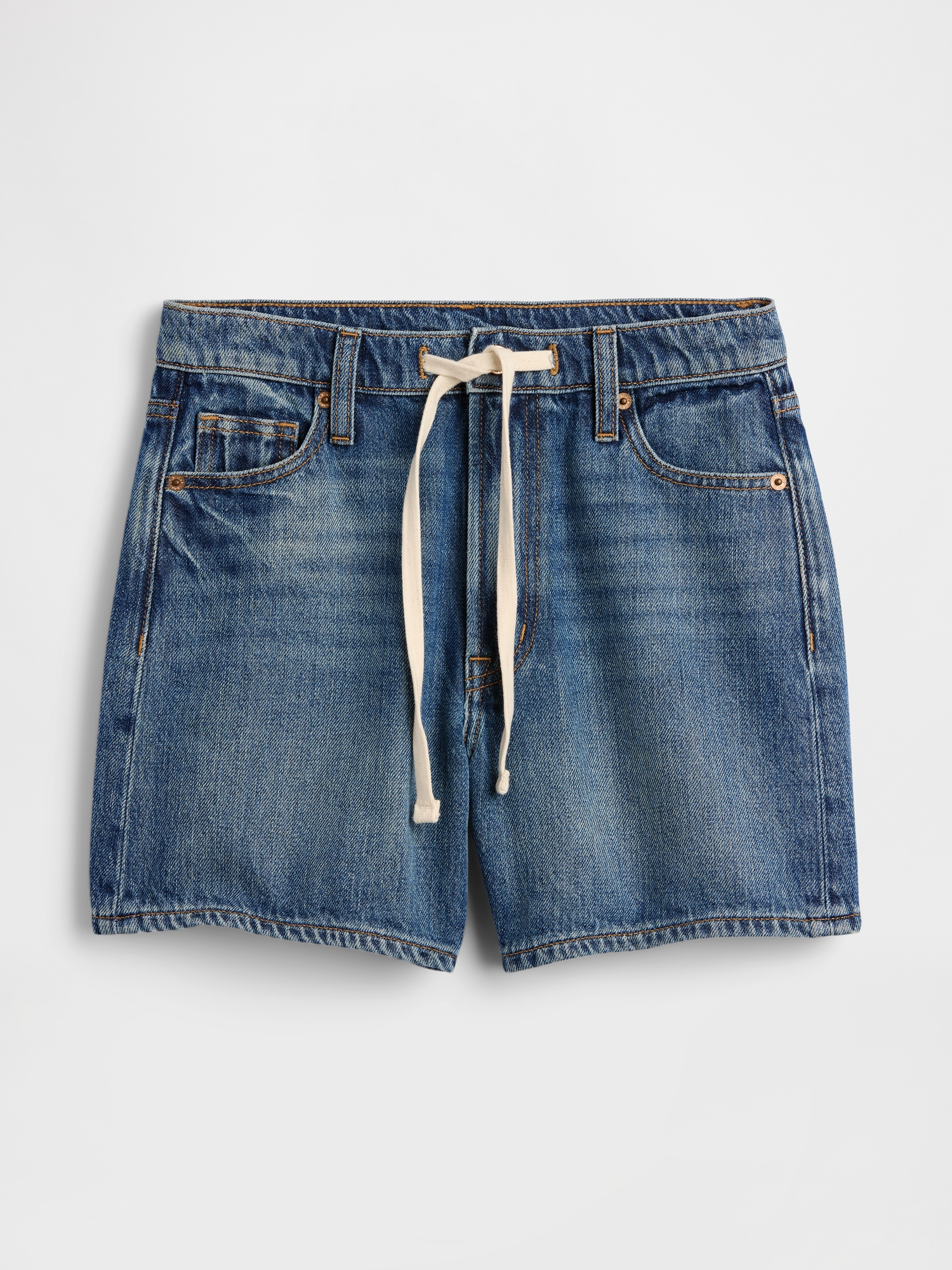 High Rise SuperSoft Drawstring Denim Shorts | Gap Factory