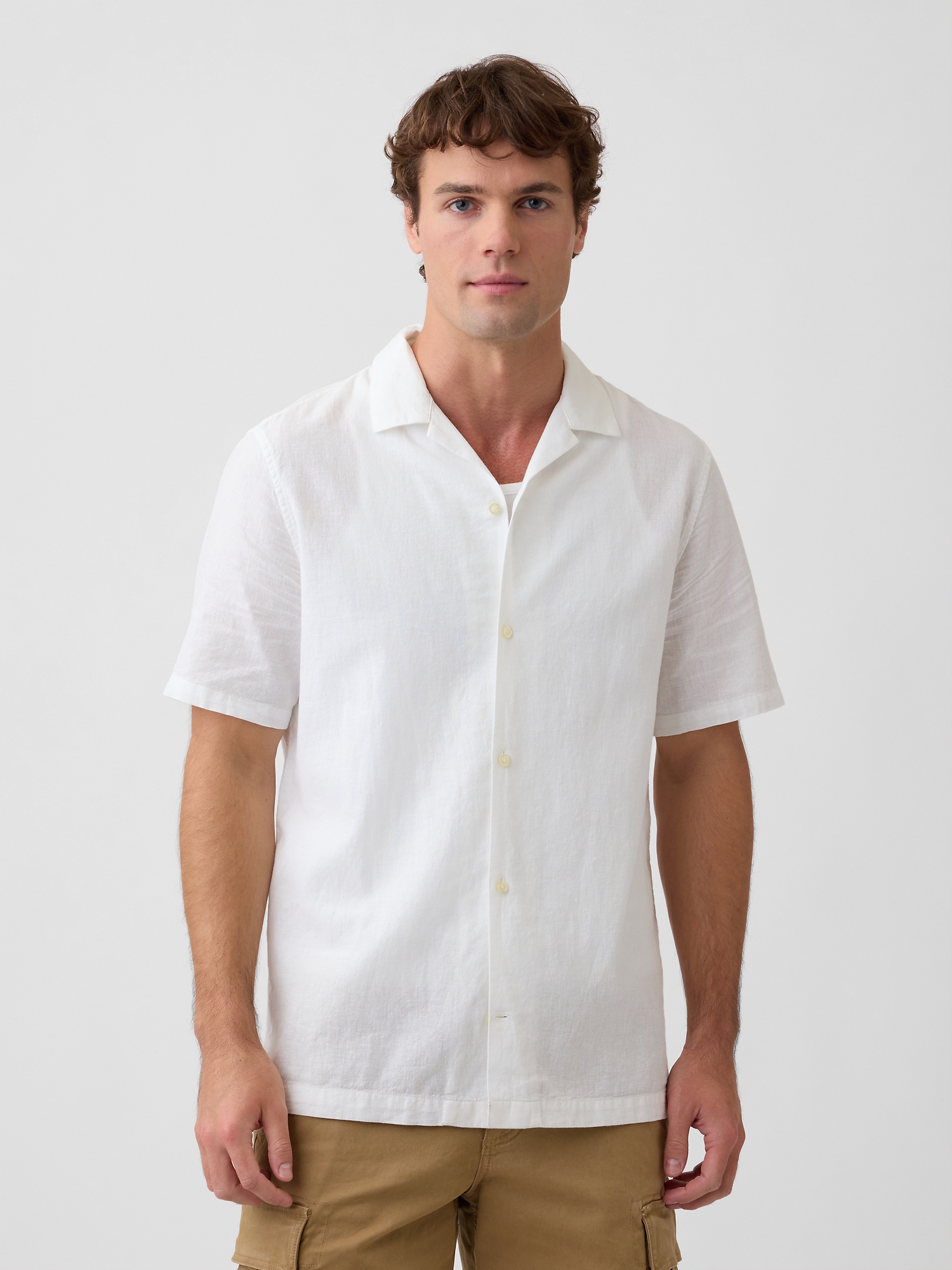 Linen-Blend Vacay Shirt in Standard Fit | Gap Factory