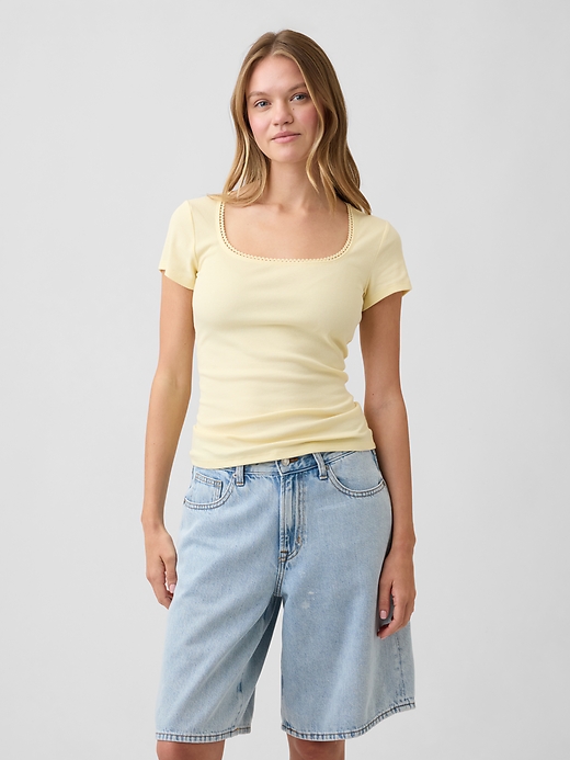 Image number 1 showing, Ribbed Squareneck Top