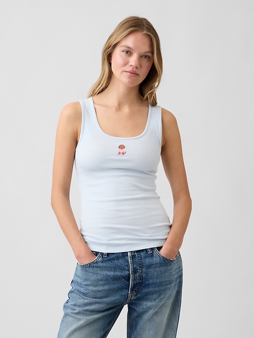 L'image numéro 1 présente Camisole côtelée à encolure dégagée