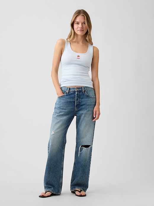 L'image numéro 3 présente Camisole côtelée à encolure dégagée