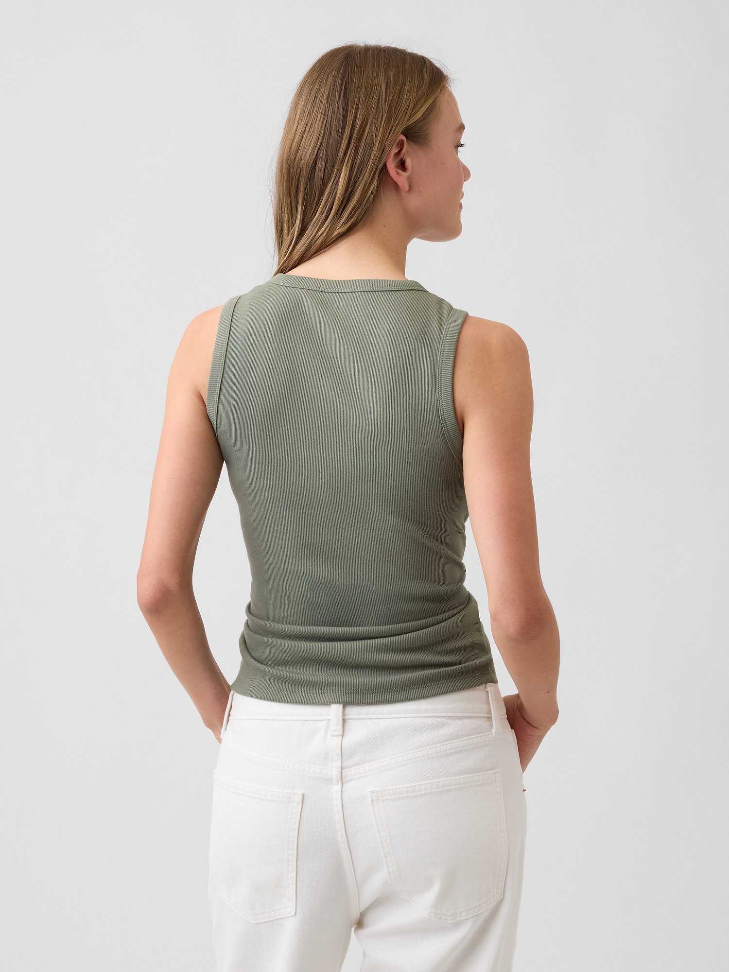 Ribbed Henley Tank Top | Gap Factory