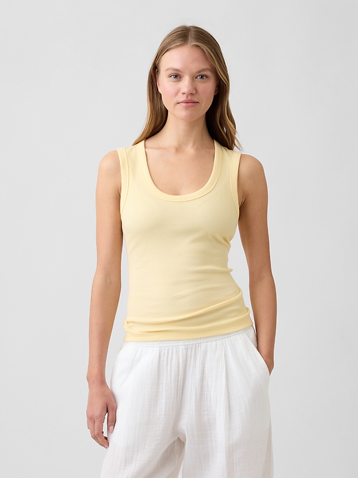 Image number 1 showing, Ribbed Scoopneck Tank Top