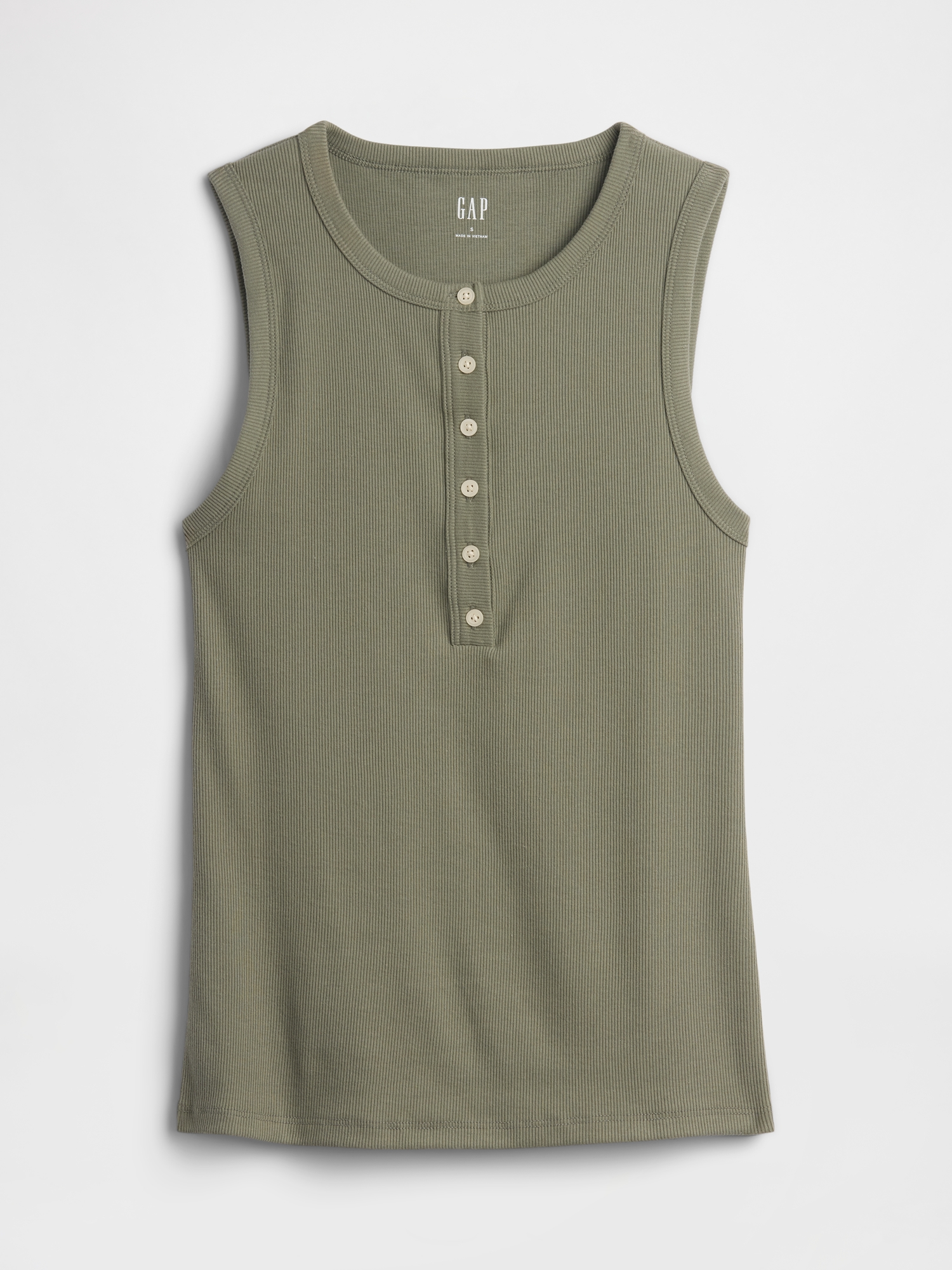 Ribbed Henley Tank Top | Gap Factory