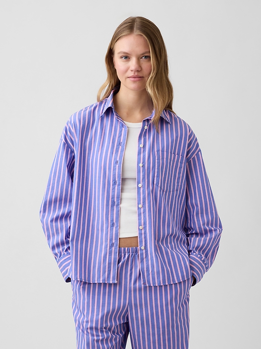 L'image numéro 1 présente Chemise surdimensionnée en popeline