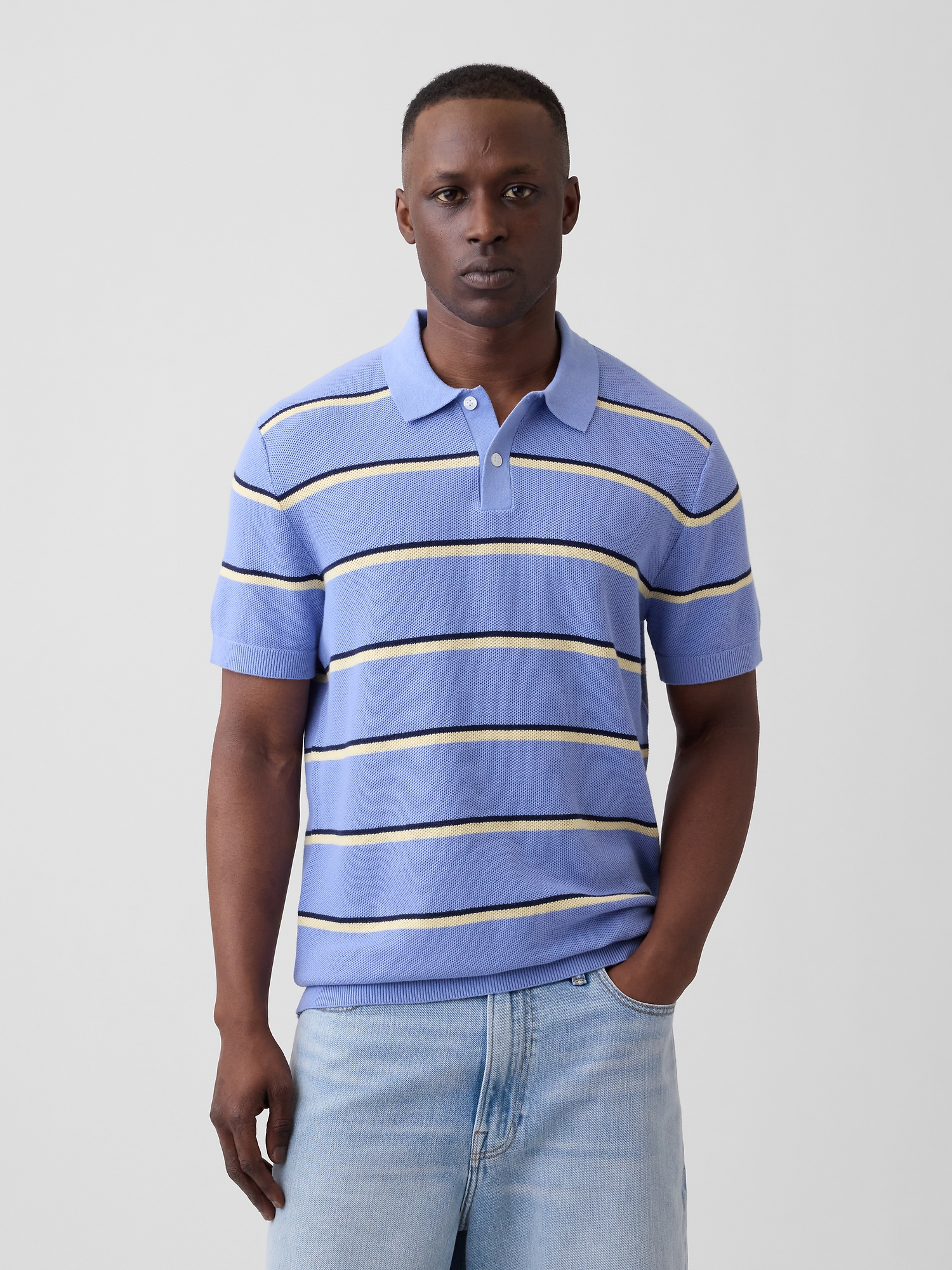 Crochet Sweater Polo Shirt | Gap Factory