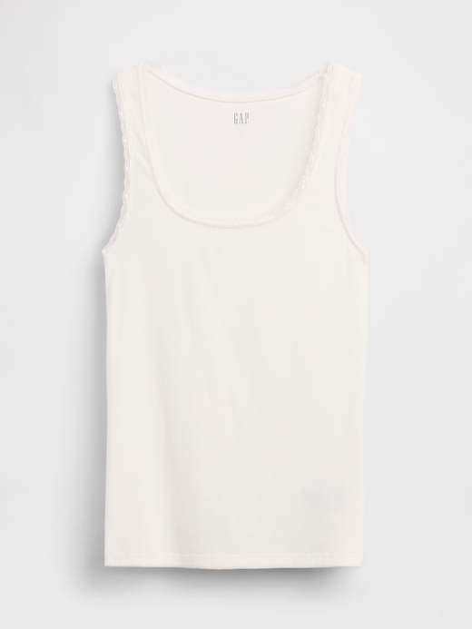 Image number 5 showing, Ribbed Lace-Trim Tank Top