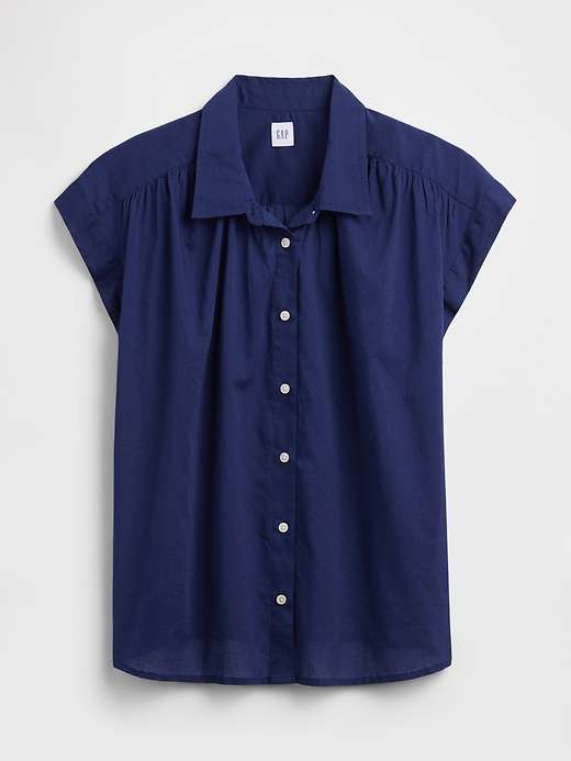 Image number 5 showing, Collared Cap-Sleeve Shirt