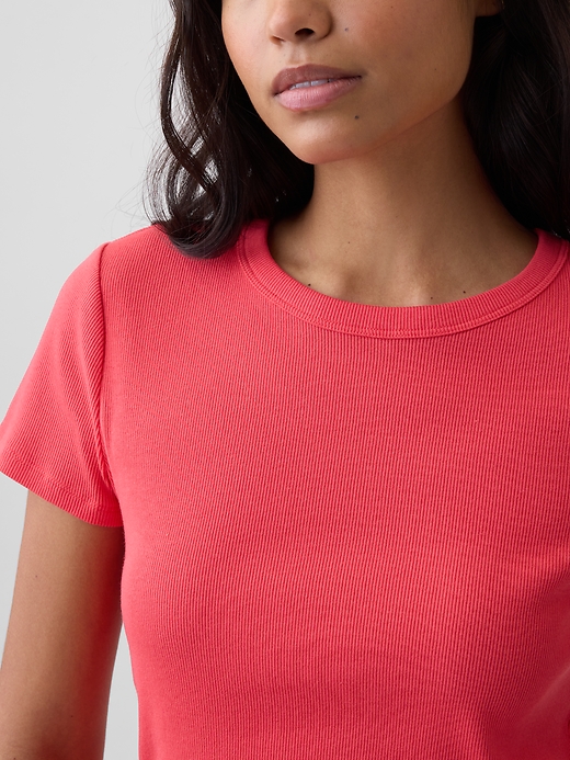 L'image numéro 4 présente T-shirt indispensable ras du cou côtelé