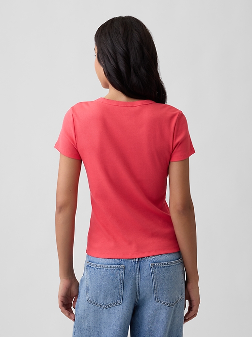 L'image numéro 2 présente T-shirt indispensable ras du cou côtelé