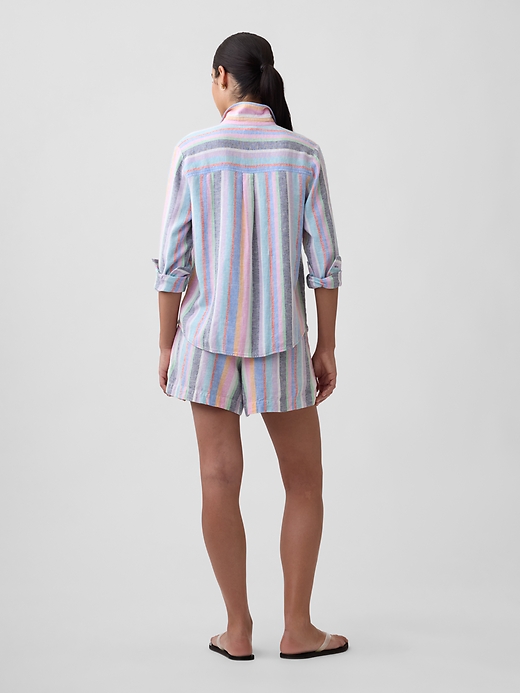 Image number 4 showing, 4" Pull-On Linen-Blend Shorts