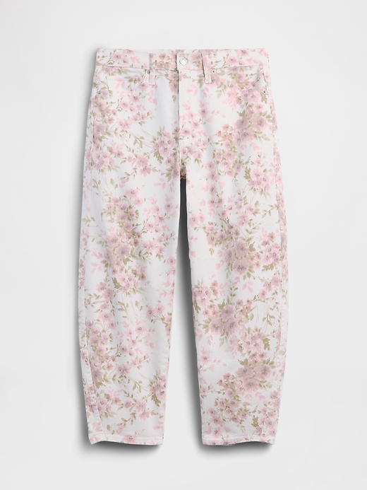 Image number 5 showing, High Rise Print Barrel Jeans