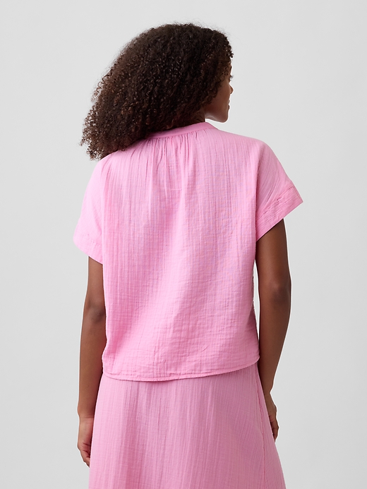 Image number 2 showing, Relaxed Button-Up Gauze Top