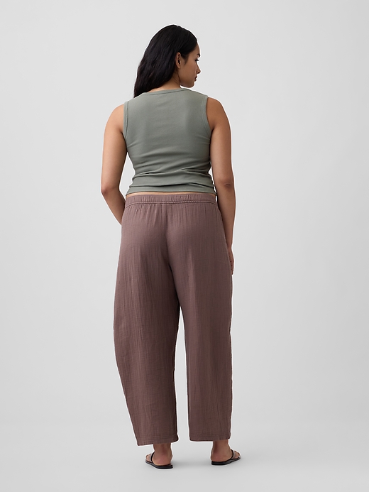Image number 6 showing, Mid Rise Pull-On Barrel Gauze Pants