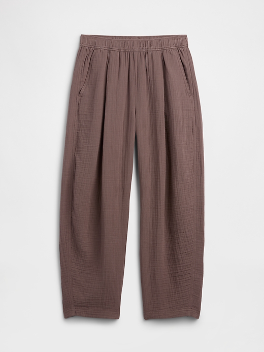 Image number 7 showing, Mid Rise Pull-On Barrel Gauze Pants