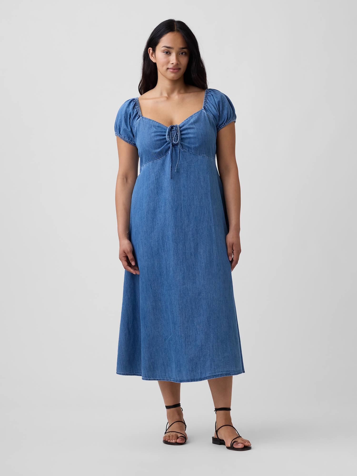 Puff Sleeve Midi Dress | Gap Factory