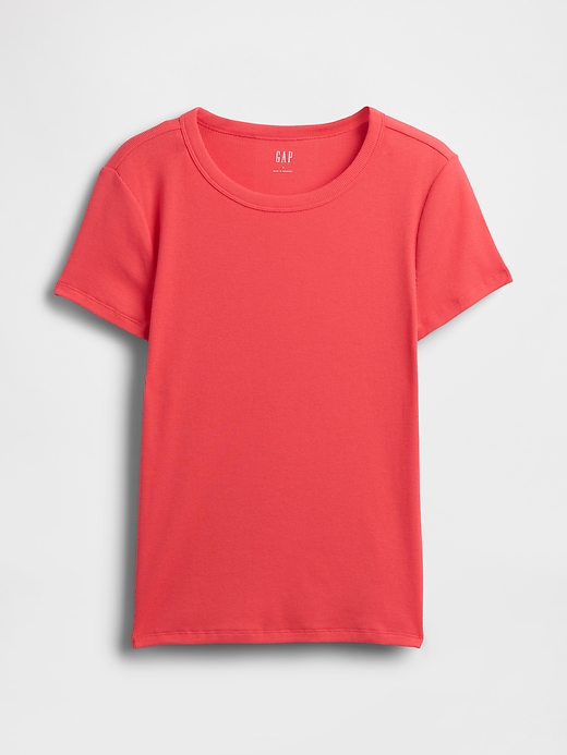 L'image numéro 5 présente T-shirt indispensable ras du cou côtelé