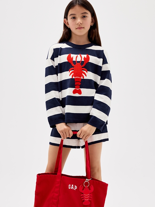 Image number 4 showing, Kids Oversized Stripe Crewneck Sweater