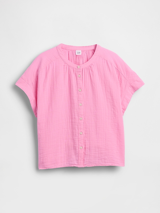 Image number 5 showing, Relaxed Button-Up Gauze Top