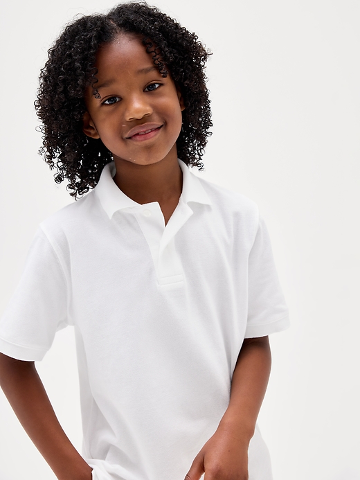 Image number 3 showing, Kids Uniform Pique Polo Shirt