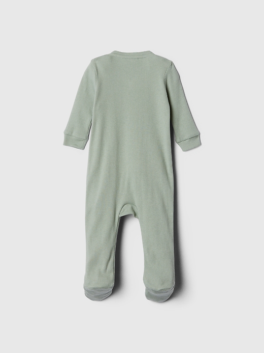 Image number 3 showing, Baby Ribbed Two-Way Zip One-Piece