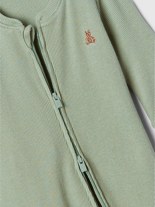 Image number 2 showing, Baby Ribbed Two-Way Zip One-Piece